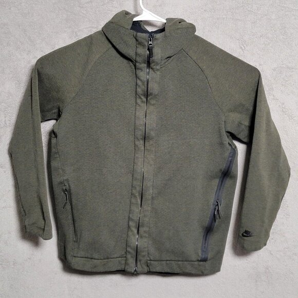 Nike Tech Fleece Jacket Mens XL Green Hooded Full Zip Windrunner 832112-331 - Picture 1 of 13